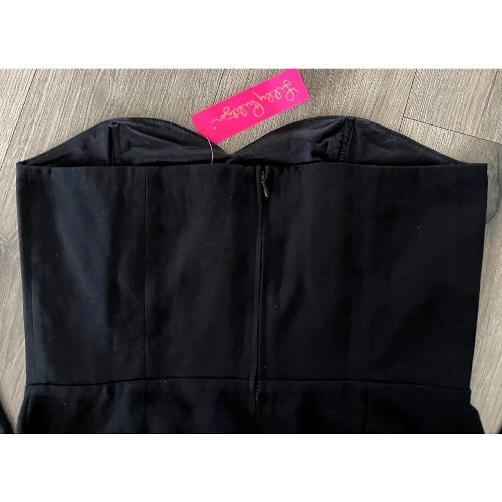 Lilly Pulitzer Womens Kylo Jumpsuit Onyx Black MISSING BELT Wide Leg Sz 16  $198 - Picture 9 of 13